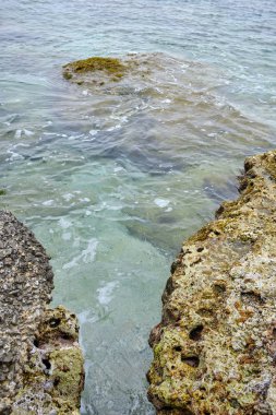 deniz ve berrak su tarafından kayalıkların yakın böylece alt görmek