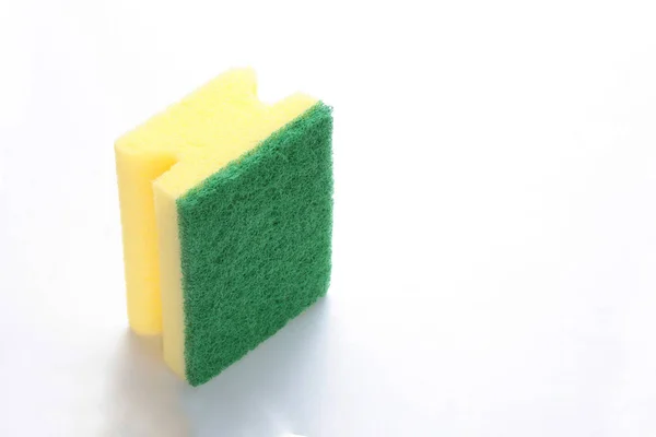 Yellow Sponge Isolated On The White Background With Clipping Path