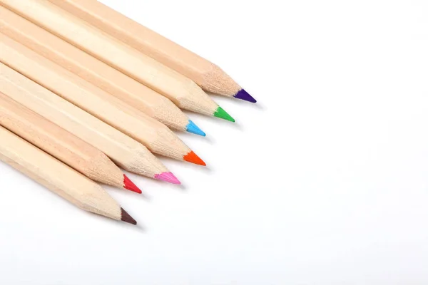 Colored Pencils Isolated White Background — Stock Photo, Image