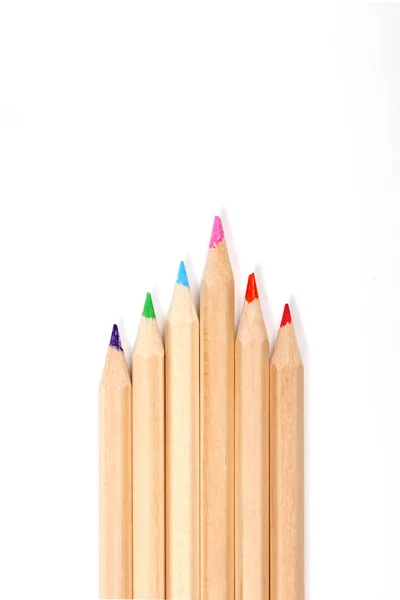 Lápices Colores Aislados Sobre Fondo Blanco — Foto de Stock