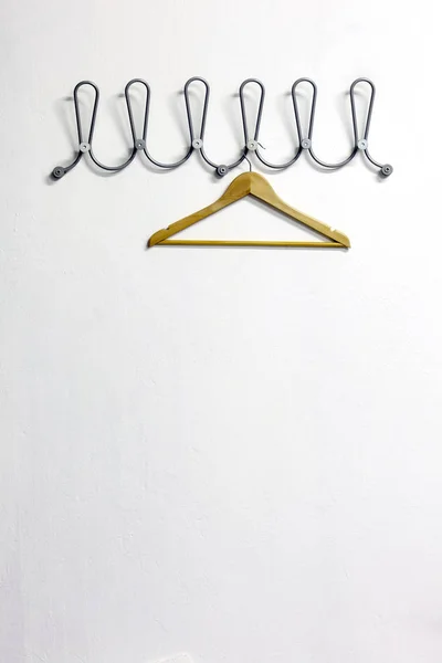 Clothes Hanger White Wall — Stock Photo, Image
