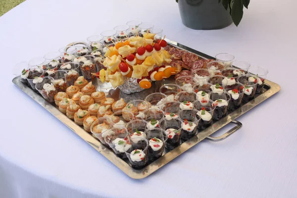 Vassoio Pieno Finger Food Stile Italiano — Foto Stock