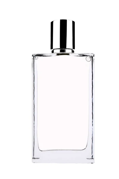 Пляшка Парфумів Ізольована Білому Тлі Відсічним Контуром — стокове фото