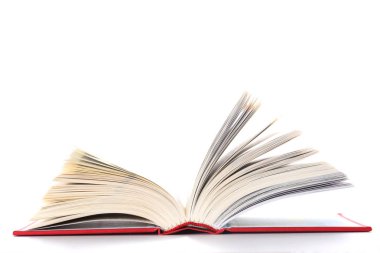 metniniz için kopyalama alanı ile beyaz arka plan üzerinde yalıtılmış kitap açık