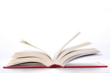 metniniz için kopyalama alanı ile beyaz arka plan üzerinde yalıtılmış kitap açık