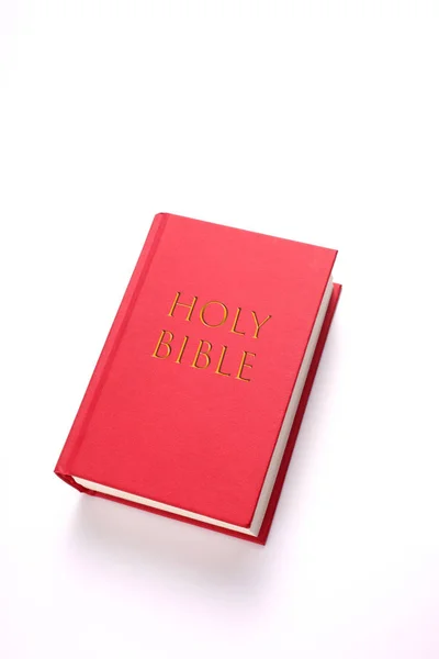 Libro Biblia Santa Aislado Sobre Fondo Blanco Con Espacio Copia —  Fotos de Stock