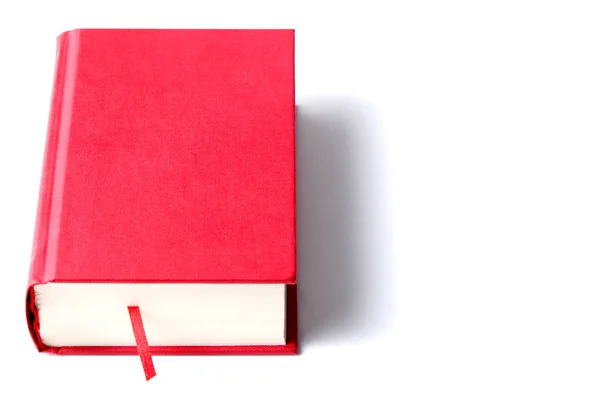Livro Vermelho Isolado Fundo Branco Com Espaço Cópia Para Seu — Fotografia de Stock