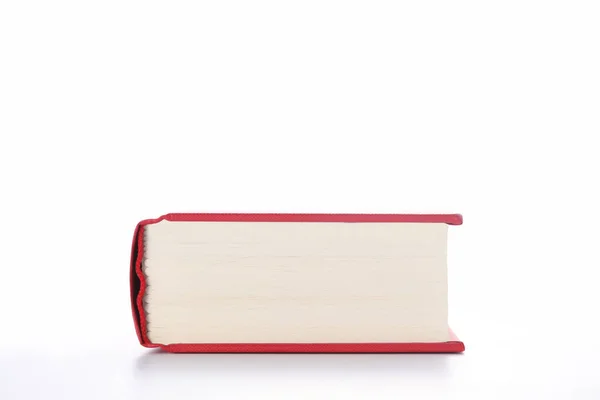 Livro Vermelho Isolado Fundo Branco Com Espaço Cópia Para Seu — Fotografia de Stock