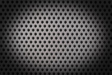 küçük delikler ve gölge ile metalik shhet doku üzerinde yakın