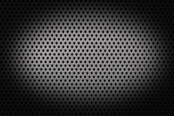 Primer Plano Una Textura Shhet Metálico Con Pequeños Agujeros Sombra — Foto de Stock