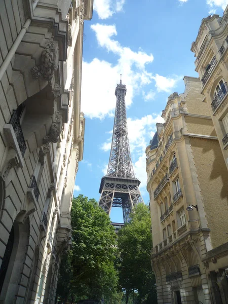 Paříž Francie Srpen 2018 Pohled Tour Eiffel Slunečného Dne — Stock fotografie
