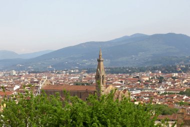 Nisan 22 2019, Floransa, İtalya: santa croce kilisesi metin için kopya alanı ile üstten görünümü