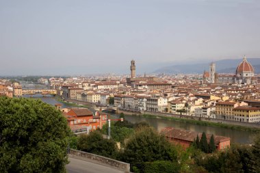 Nisan 22 2019, Floransa, İtalya: Piazzale Michelangelo Floransa şehrinin görünümü