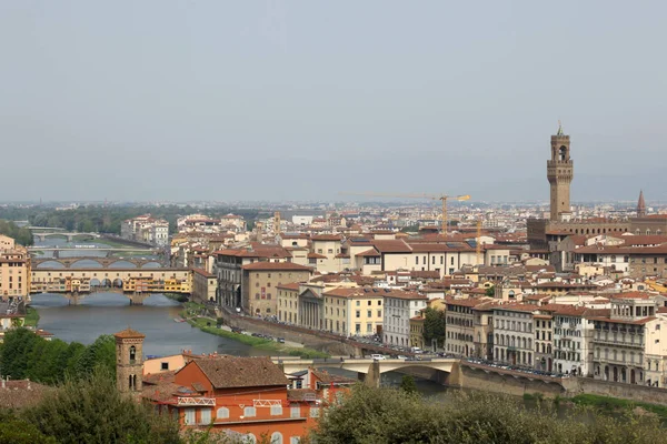 Kwiecień 2019 Florencja Włochy Widok Miasto Florencja Piazzale Michelangelo — Zdjęcie stockowe