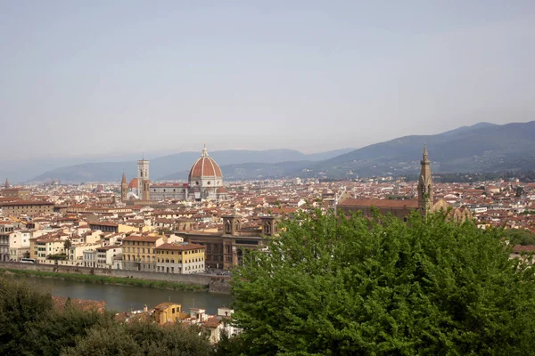 Kwiecień 2019 Florencja Włochy Widok Miasto Florencja Piazzale Michelangelo — Zdjęcie stockowe