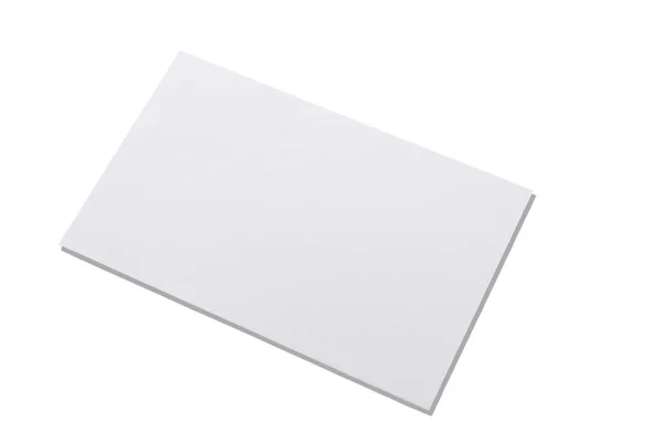 Saluto Foglio Carta Bianco Vuoto Isolato Sfondo Bianco Con Percorso — Foto Stock