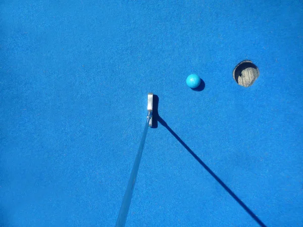 Mini Golf Hole Megtekintéséhez Ide Oda Felső Másolási Hely Szöveg — Stock Fotó