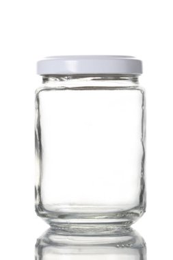 kırpma yolu ile beyaz arka plan üzerinde izole bir boş cam kavanoz