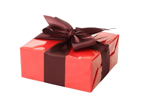 Red Gift Box Isolated White Background Clipping Path Included Copy — Stock Photo, Image