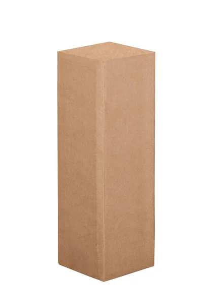 Картонна Коробка Доставки Ізольована Білому Тлі Відсічним Контуром Включно Місцем — стокове фото