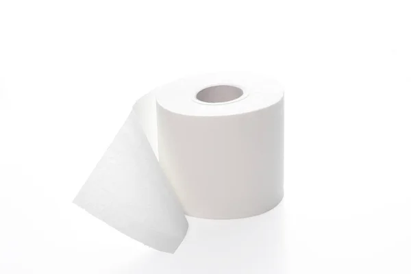 Rouleau Papier Toilette Recyclé Isolé Sur Fond Blanc Avec Chemin — Photo