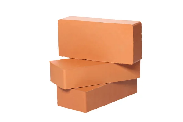 Pile Bricks Isolated White Background Clipping Path Copy Space Your — 스톡 사진