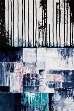 tuval üzerinde soyut mavi akrilik resim