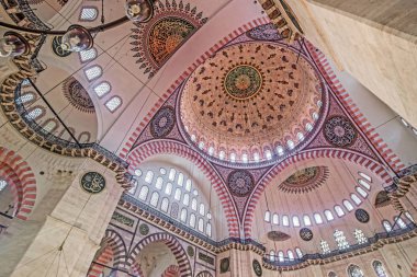 İstanbul, Türkiye-04 Ekim 2018: Istanbul Süleymaniye Camii Iç 