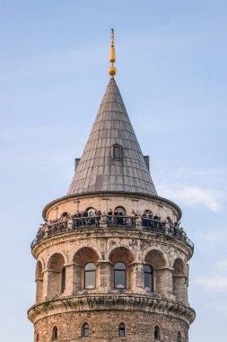 mavi gökyüzü ile Istanbul 'da Galata Kulesi