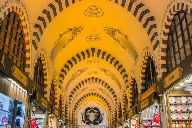 İstanbul, Türkiye - 05 Ekim 2018: İstanbul Mısır Çarşısı'nın Içi 