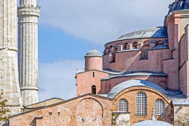 İstanbul, Türkiye - 06 Ekim 2018: İstanbul'da Ayasofya Müzesi'nin dış cephesi 