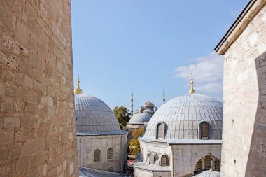 İstanbul, Türkiye - 06 Ekim 2018: İstanbul'da Ayasofya Müzesi'nin dış cephesi 
