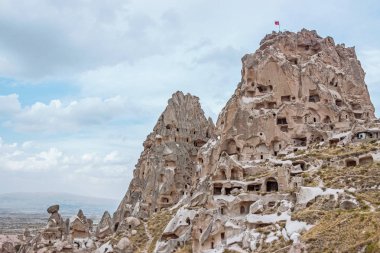 Kapadokya'daki Uchisar Kalesi manzarası