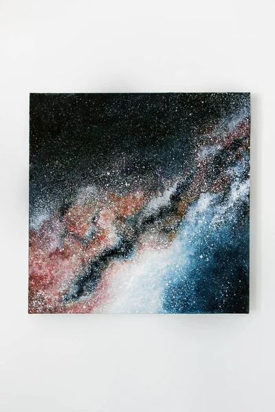 acrylic painting of stars in galaxy