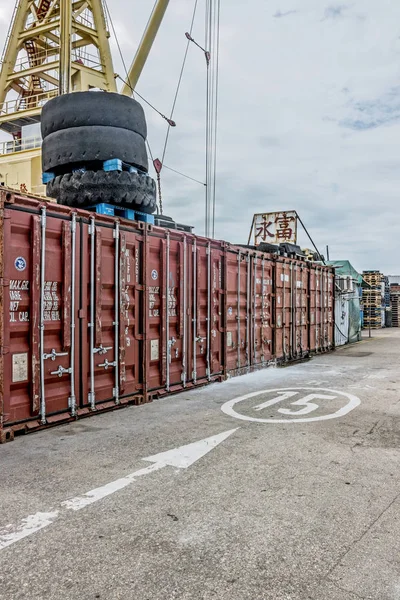 Hong Kong Ocak 2019 Hong Kong Batı Lçe Kargo Skelesi — Stok fotoğraf