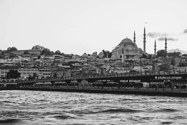 Czarno Biały Pejzaż Miejski Stambule — Zdjęcie stockowe