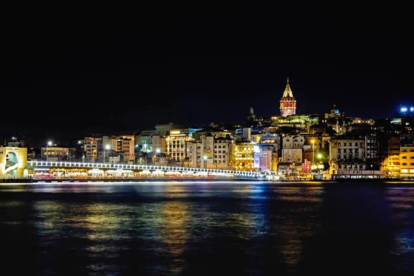 Paisaje Urbano Estambul Costa Por Noche — Foto de Stock