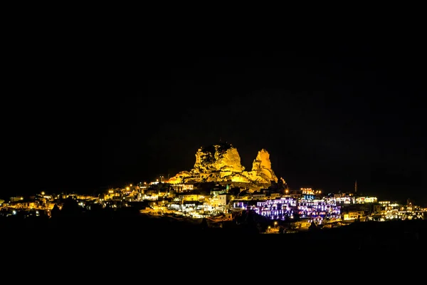 Nachtansicht Von Gebäuden Goreme Kappadokien — Stockfoto