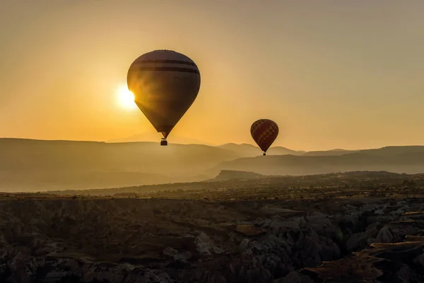 Globos Aire Caliente Cielo Amanecer Capadocia — Foto de Stock