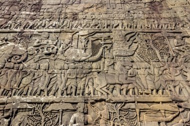 Angkor Wat'taki Khmer tapınağında oyma