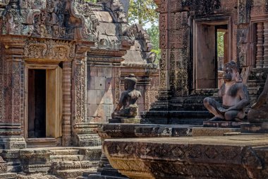 Angkor şehrinde Banteay Srei kalıntıları