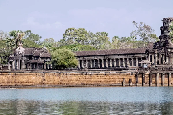 Lago Angkor Wat Templo Camboja — Fotografia de Stock