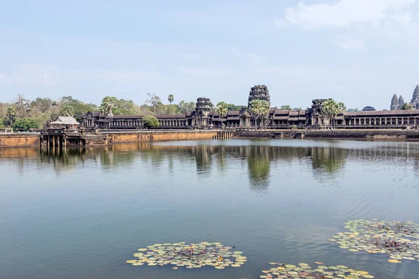 Lago Angkor Wat Templo Camboja — Fotografia de Stock