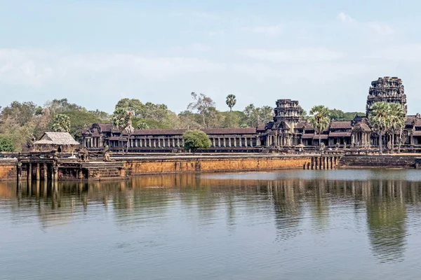 Lago Angkor Wat Templo Camboja — Fotografia de Stock