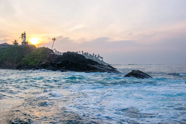 Kusten Mirissa Beach Vid Sunrise — Stockfoto