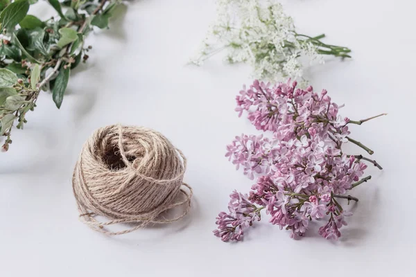 wild flowers arrangement on white background