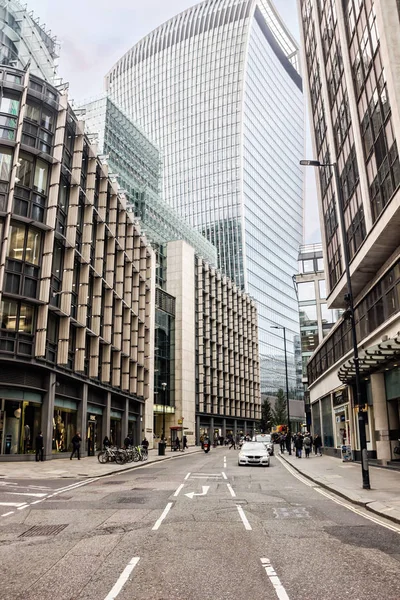 Street View Modern Buildings Fenchurch Street London — Stock Photo, Image