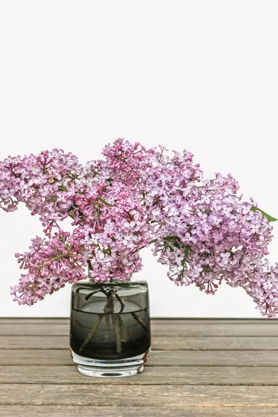 Lila Orgona Virágcsokor Üvegvázában — Stock Fotó