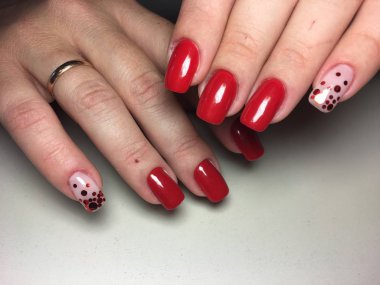 uzun çivi kırmızı sweets ile moda kırmızı manikür