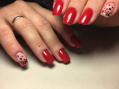 uzun çivi kırmızı sweets ile moda kırmızı manikür